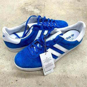 adidas gazelle silver green womens adidas Gazelle Spikeless Golf Shoes - Unisex - Clear Sky / Royal Blue / Better Scarlet Red